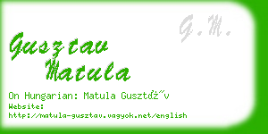 gusztav matula business card